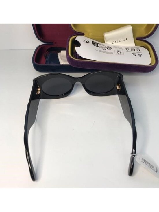 New Authentic Gucci Grey Oval Ladies Sunglasses GG0810S 001 main image 4